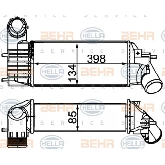 Intercooler, échangeur HELLA 8ML 376 700-744