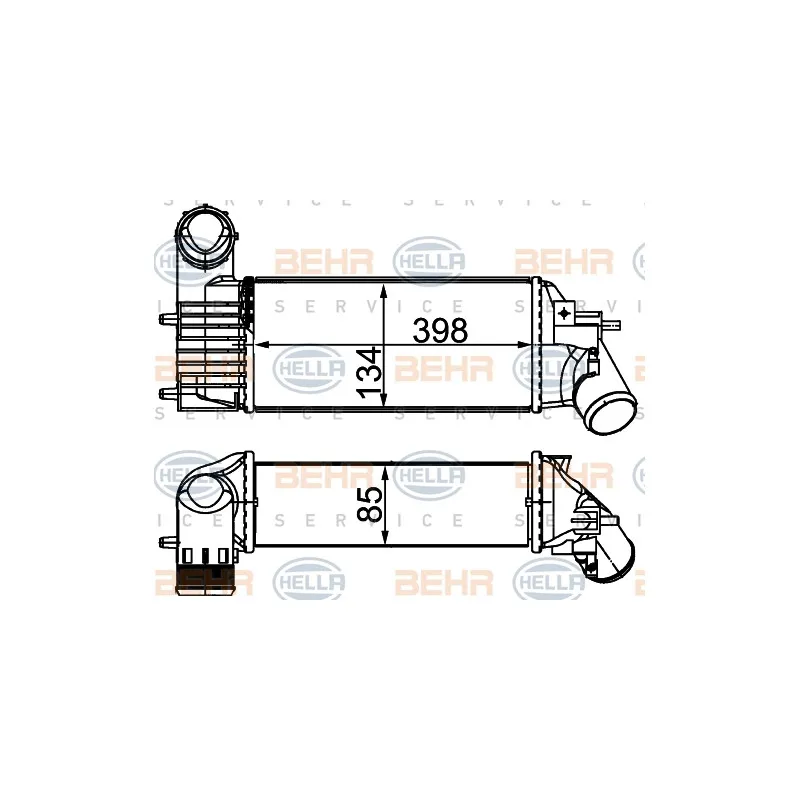 Intercooler, échangeur HELLA 8ML 376 700-744