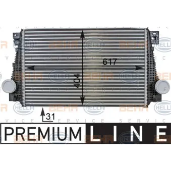 Intercooler, échangeur HELLA 8ML 376 701-321