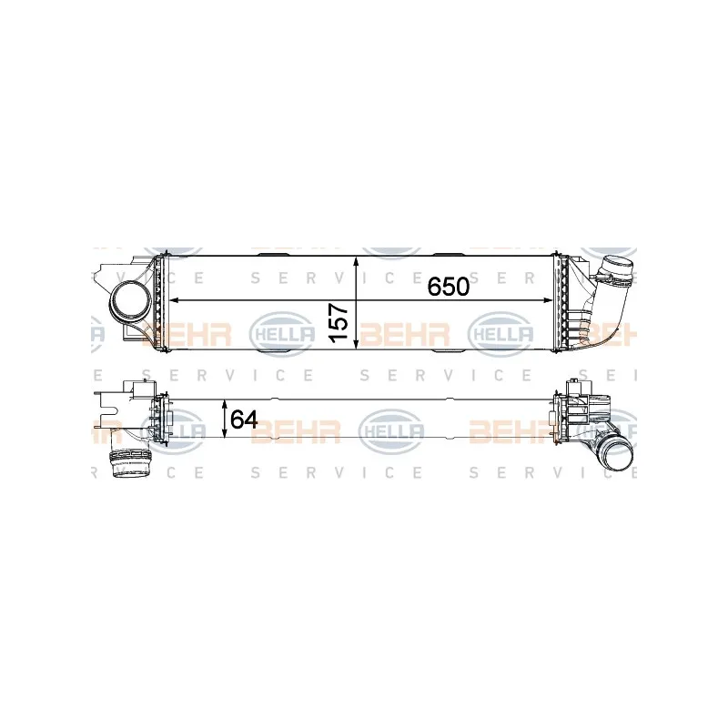 Intercooler, échangeur HELLA 8ML 376 701-571