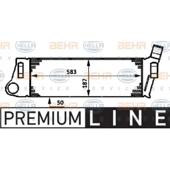 Intercooler, échangeur HELLA 8ML 376 719-031