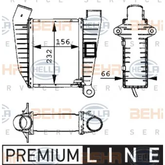 Intercooler, échangeur HELLA 8ML 376 723-001