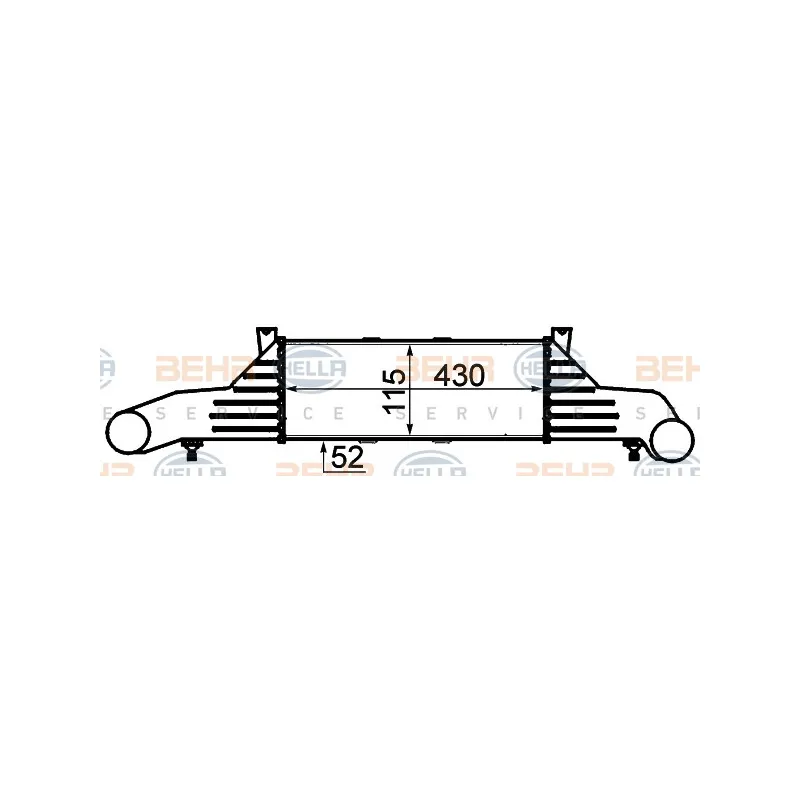 Intercooler, échangeur HELLA 8ML 376 723-031