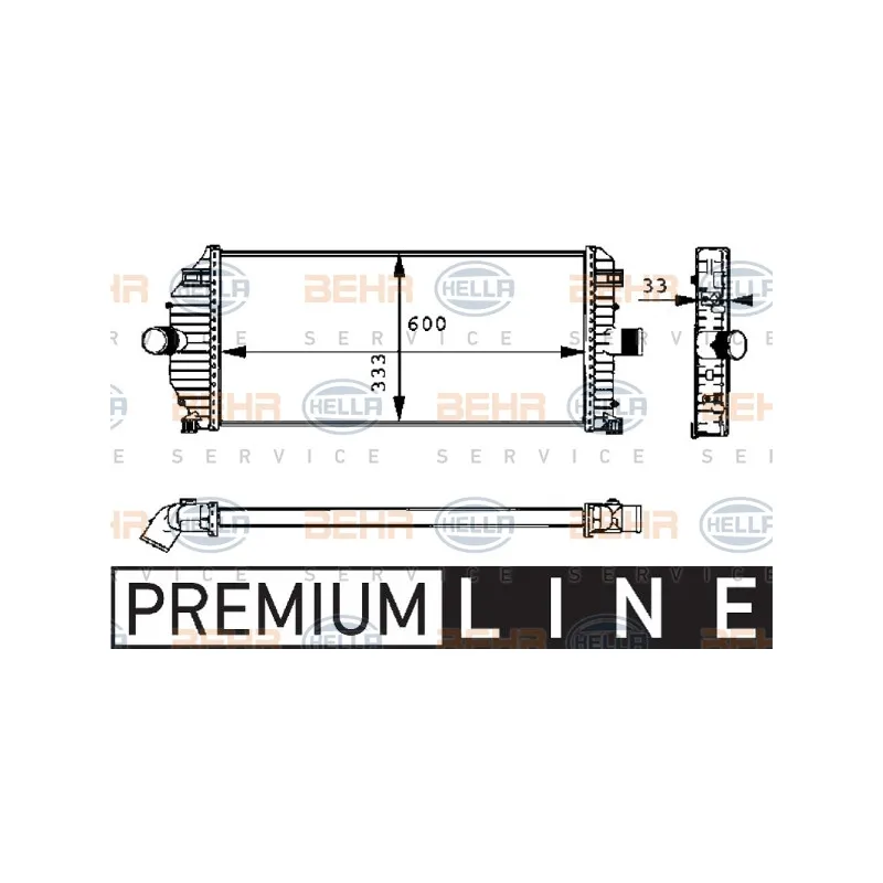 Intercooler, échangeur HELLA 8ML 376 723-101