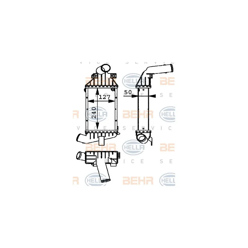 Intercooler, échangeur HELLA 8ML 376 723-121