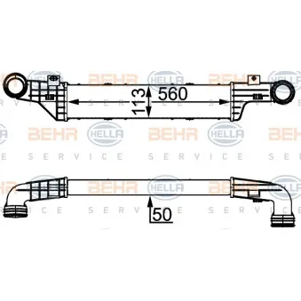 Intercooler, échangeur HELLA 8ML 376 723-144