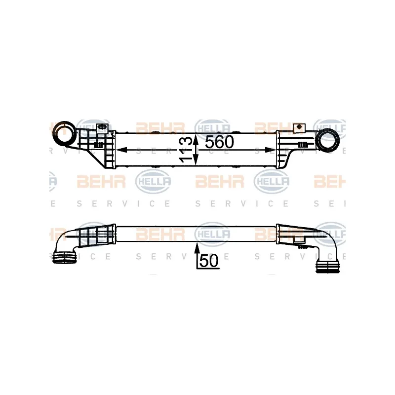 Intercooler, échangeur HELLA 8ML 376 723-144