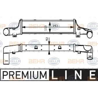 Intercooler, échangeur HELLA 8ML 376 723-151