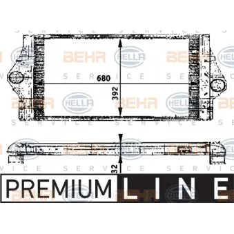 Intercooler, échangeur HELLA 8ML 376 723-211