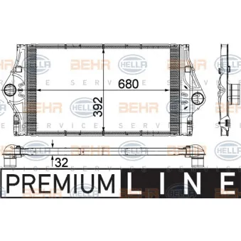 Intercooler, échangeur HELLA 8ML 376 723-221