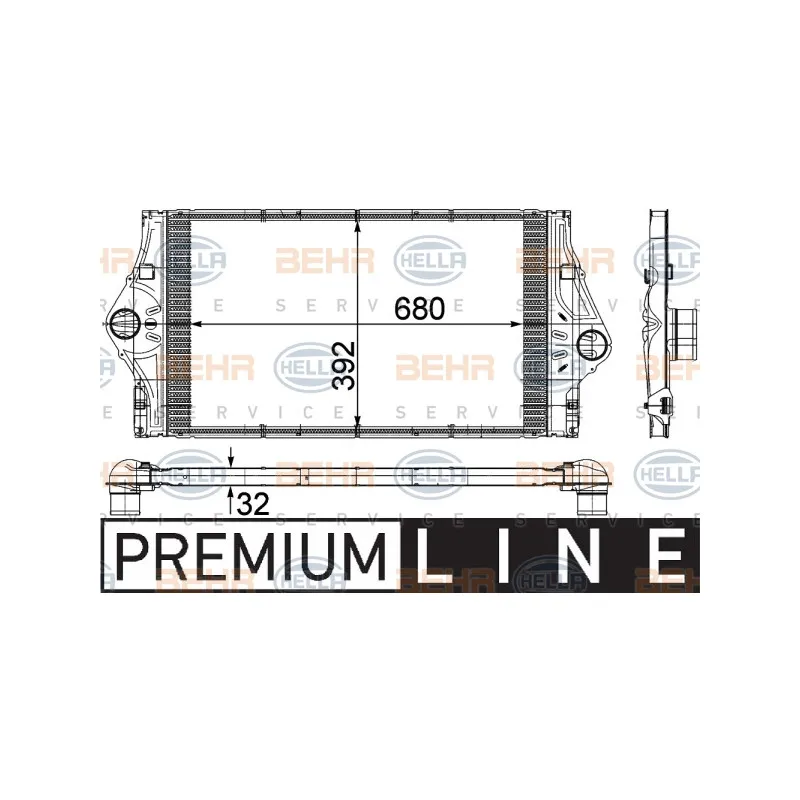 Intercooler, échangeur HELLA 8ML 376 723-221