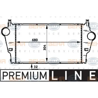 Intercooler, échangeur HELLA 8ML 376 723-291