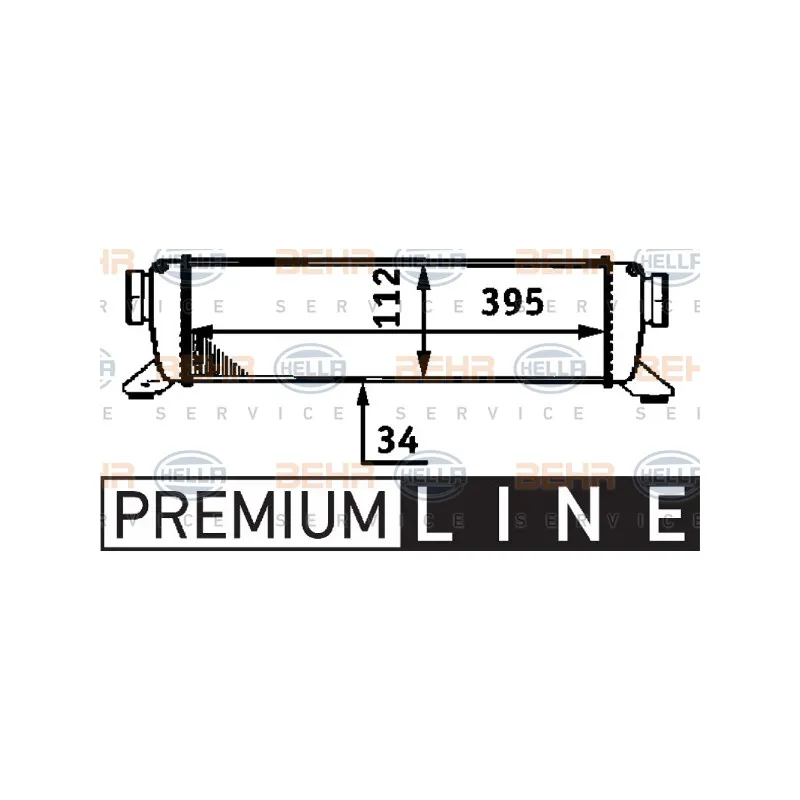 Intercooler, échangeur HELLA 8ML 376 723-311