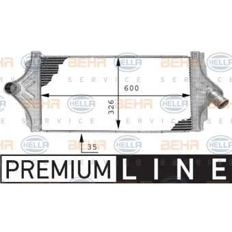 Intercooler, échangeur HELLA 8ML 376 723-351