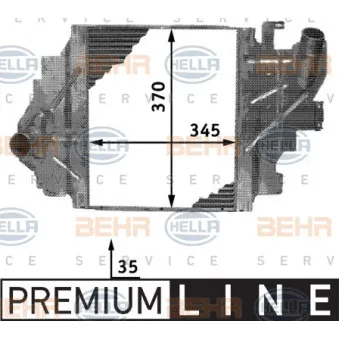 Intercooler, échangeur HELLA 8ML 376 723-361