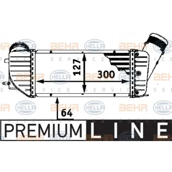 Intercooler, échangeur HELLA 8ML 376 723-371