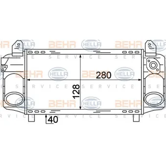 Intercooler, échangeur HELLA 8ML 376 723-421