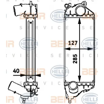 Intercooler, échangeur HELLA 8ML 376 723-441