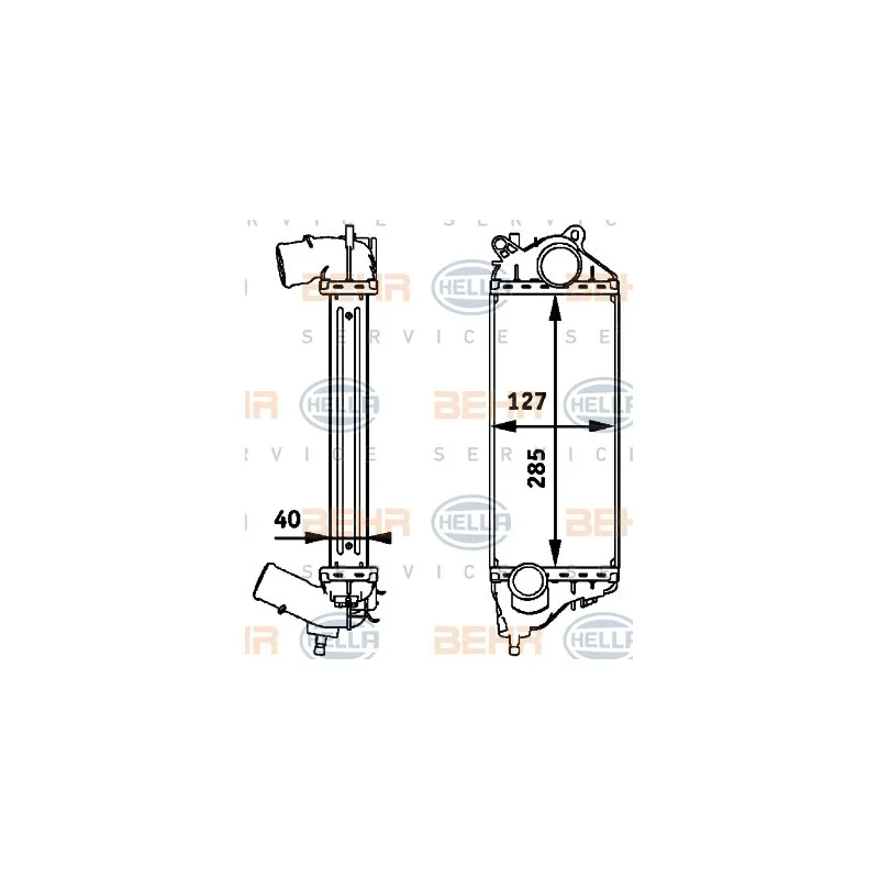 Intercooler, échangeur HELLA 8ML 376 723-441
