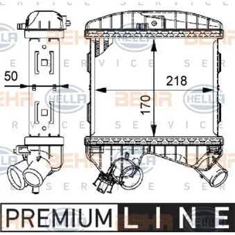 Intercooler, échangeur HELLA 8ML 376 723-461