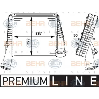 Intercooler, échangeur HELLA 8ML 376 723-481