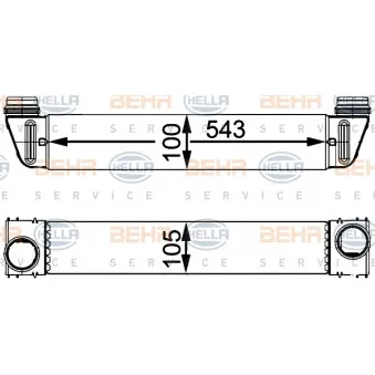 Intercooler, échangeur HELLA 8ML 376 723-504