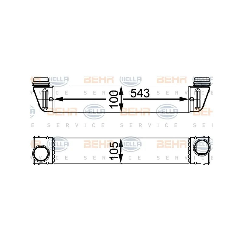 Intercooler, échangeur HELLA 8ML 376 723-504