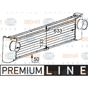 Intercooler, échangeur HELLA 8ML 376 723-521