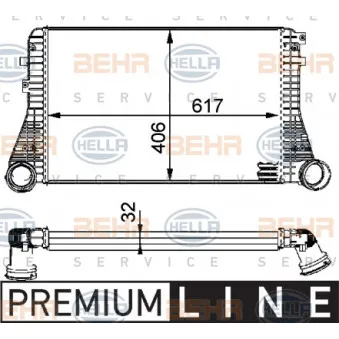 Intercooler, échangeur HELLA 8ML 376 723-541