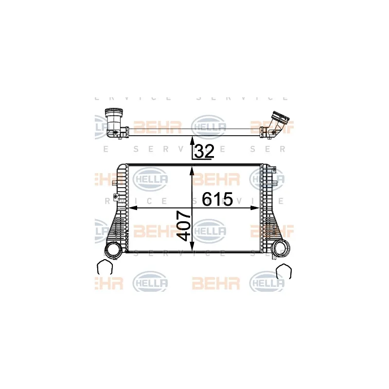 Intercooler, échangeur HELLA 8ML 376 723-544