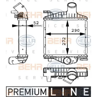 Intercooler, échangeur HELLA 8ML 376 723-701