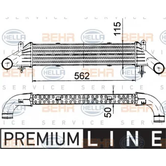 Intercooler, échangeur HELLA 8ML 376 724-161