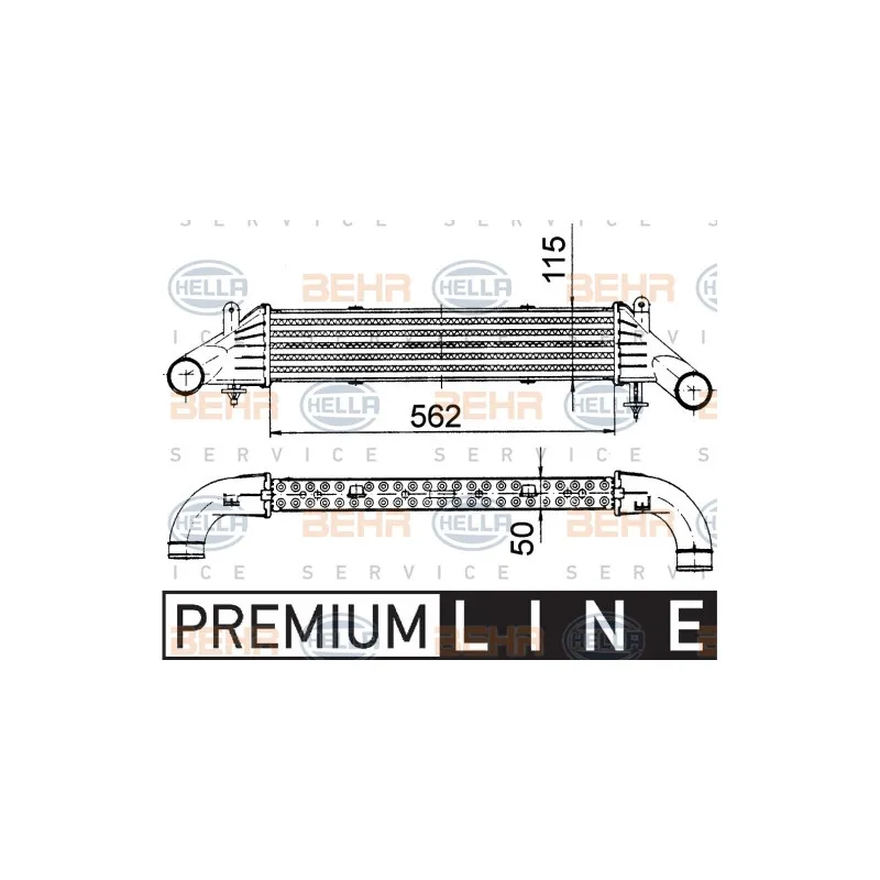 Intercooler, échangeur HELLA 8ML 376 724-161