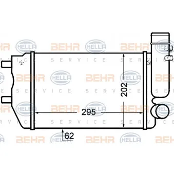 Intercooler, échangeur HELLA 8ML 376 727-571