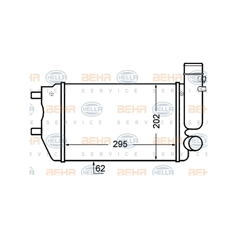Intercooler, échangeur HELLA 8ML 376 727-571