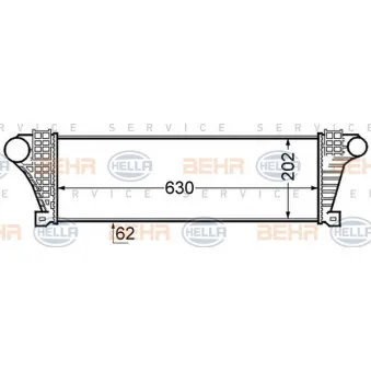 Intercooler, échangeur HELLA 8ML 376 727-601