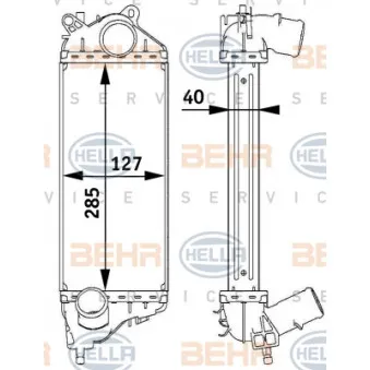 Intercooler, échangeur HELLA 8ML 376 729-551