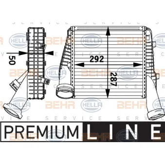 Intercooler, échangeur HELLA 8ML 376 729-561