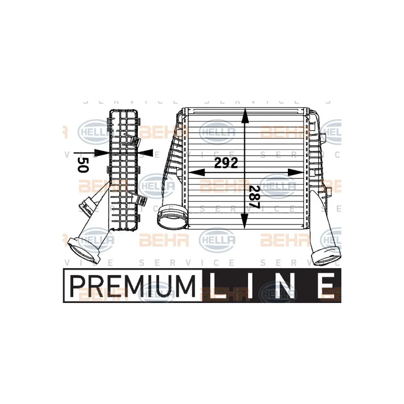 Intercooler, échangeur HELLA 8ML 376 729-561
