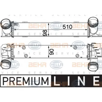 Intercooler, échangeur HELLA 8ML 376 731-791