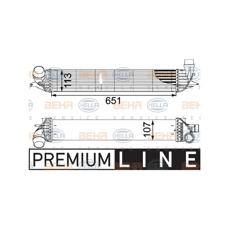Intercooler, échangeur HELLA 8ML 376 745-241