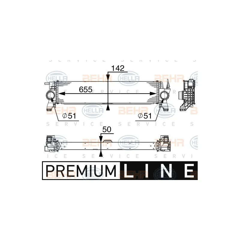 Intercooler, échangeur HELLA 8ML 376 745-511