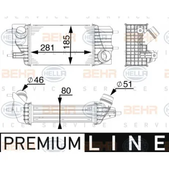 Intercooler, échangeur HELLA 8ML 376 745-541
