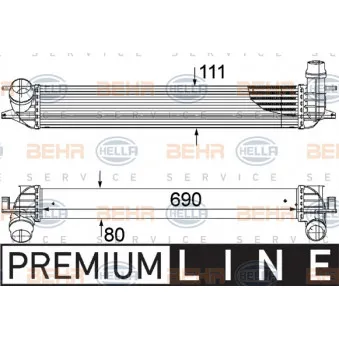 Intercooler, échangeur HELLA 8ML 376 745-701