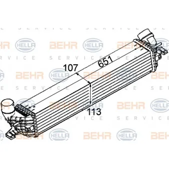 Intercooler, échangeur HELLA 8ML 376 745-731