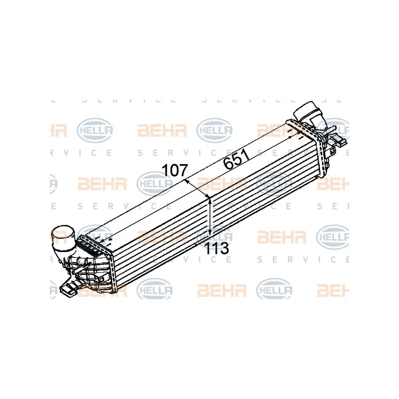 Intercooler, échangeur HELLA 8ML 376 745-731