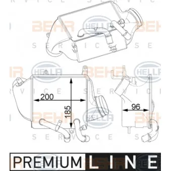 Intercooler, échangeur HELLA 8ML 376 746-001