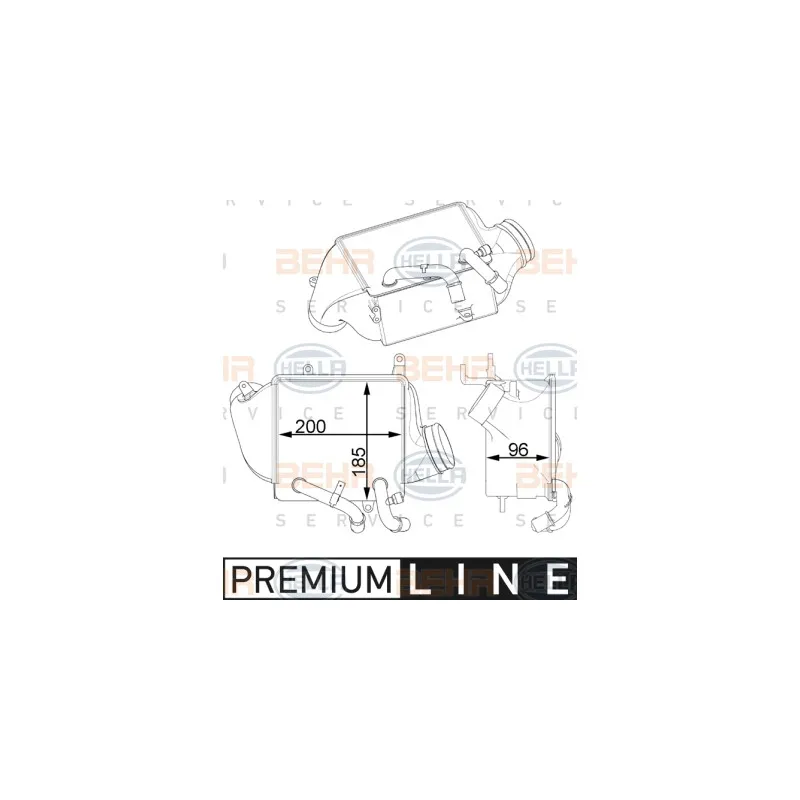 Intercooler, échangeur HELLA 8ML 376 746-001