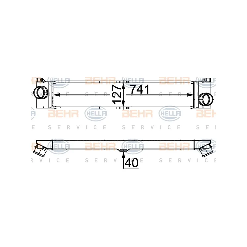 Intercooler, échangeur HELLA 8ML 376 746-014