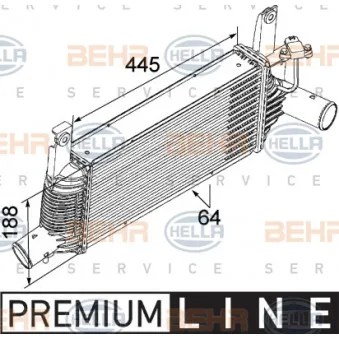 Intercooler, échangeur HELLA 8ML 376 746-041
